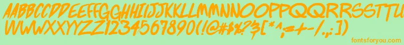 More about FightingWordzBoldItalic Font FightingWordzBoldItalic Font – Orange Fonts on Green Background