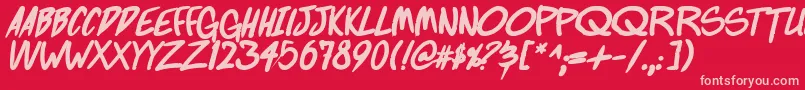 FightingWordzBoldItalic Font – Pink Fonts on Red Background