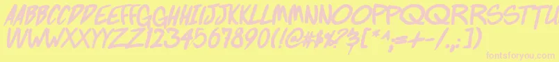 FightingWordzBoldItalic Font – Pink Fonts on Yellow Background