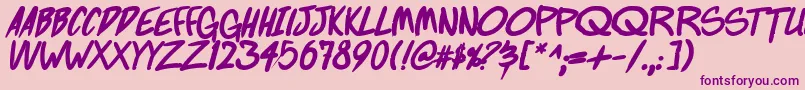 Шрифт FightingWordzBoldItalic – фиолетовые шрифты на розовом фоне