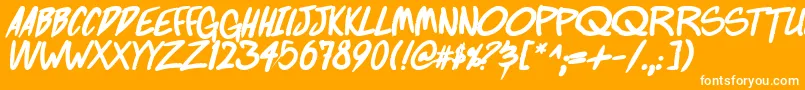 FightingWordzBoldItalic Font – White Fonts on Orange Background