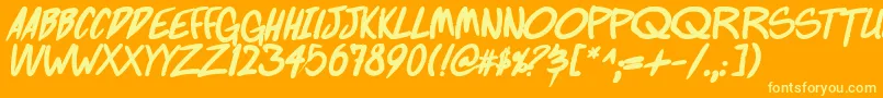 FightingWordzBoldItalic Font – Yellow Fonts on Orange Background