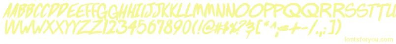 FightingWordzBoldItalic Font – Yellow Fonts on White Background