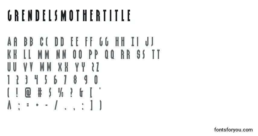 Grendelsmothertitle-fontti – aakkoset, numerot, erikoismerkit