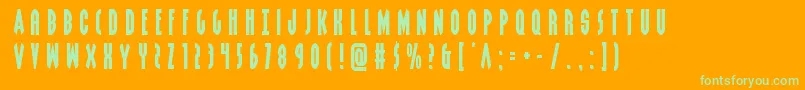 Grendelsmothertitle Font – Green Fonts on Orange Background