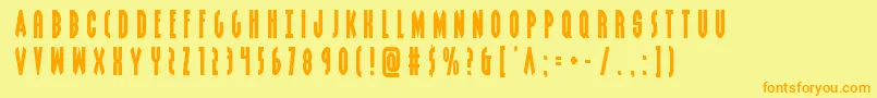 Grendelsmothertitle Font – Orange Fonts on Yellow Background