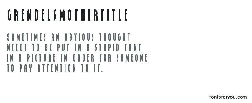 Review of the Grendelsmothertitle Font