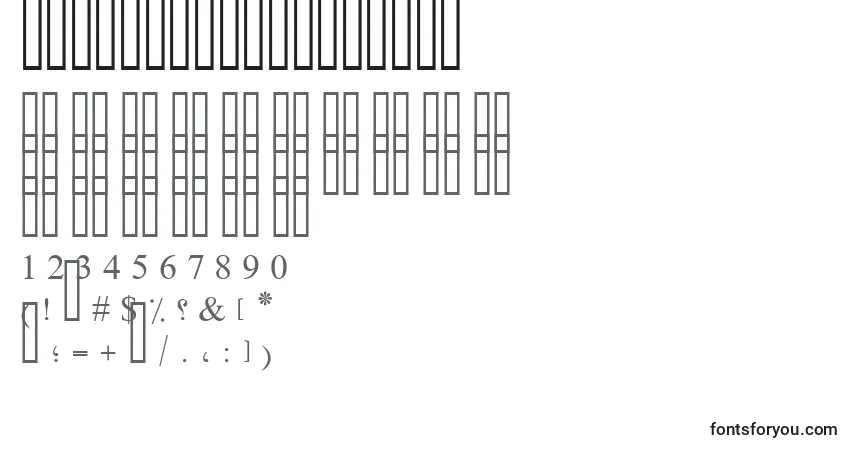Schriftart OldAnticDecorative – Alphabet, Zahlen, spezielle Symbole