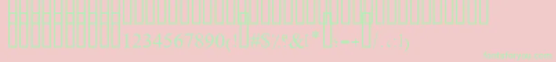 OldAnticDecorative-Schriftart – Grüne Schriften auf rosa Hintergrund