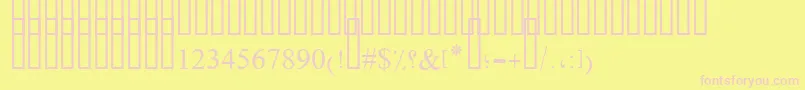 OldAnticDecorative-Schriftart – Rosa Schriften auf gelbem Hintergrund