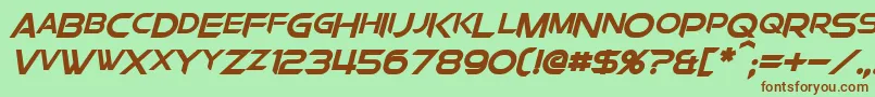 ChromiaSupercapBoldItalic Font – Brown Fonts on Green Background