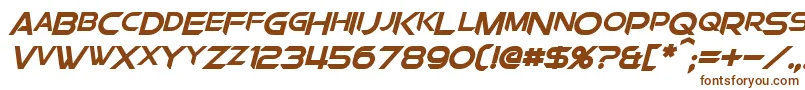 ChromiaSupercapBoldItalic-fontti – ruskeat fontit valkoisella taustalla