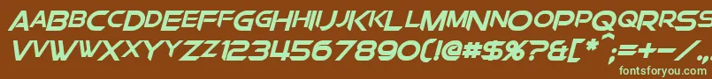 ChromiaSupercapBoldItalic Font – Green Fonts on Brown Background