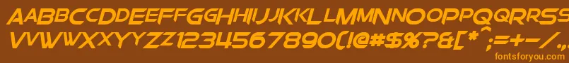 ChromiaSupercapBoldItalic Font – Orange Fonts on Brown Background