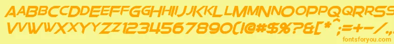 ChromiaSupercapBoldItalic Font – Orange Fonts on Yellow Background