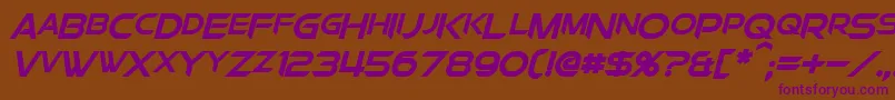 ChromiaSupercapBoldItalic Font – Purple Fonts on Brown Background