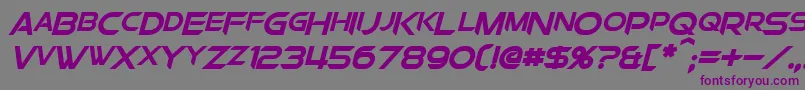 ChromiaSupercapBoldItalic-Schriftart – Violette Schriften auf grauem Hintergrund