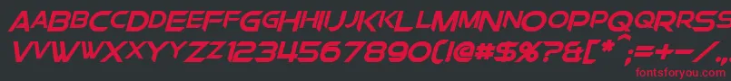 ChromiaSupercapBoldItalic Font – Red Fonts on Black Background