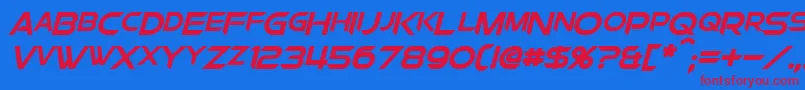 ChromiaSupercapBoldItalic Font – Red Fonts on Blue Background