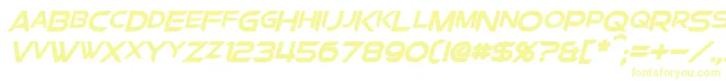 フォントChromiaSupercapBoldItalic – 黄色のフォント