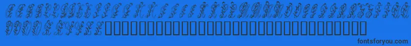 フォントTulips – 黒い文字の青い背景