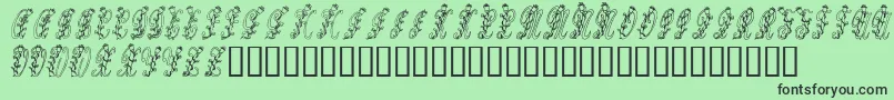 Tulips Font – Black Fonts on Green Background
