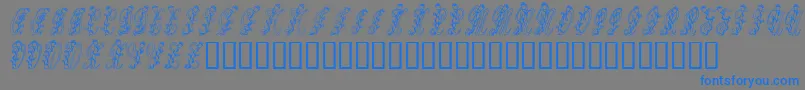 Tulips Font – Blue Fonts on Gray Background