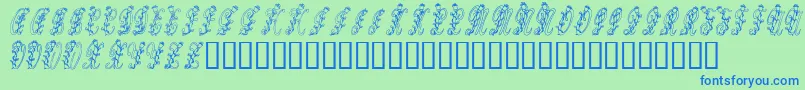 Tulips Font – Blue Fonts on Green Background
