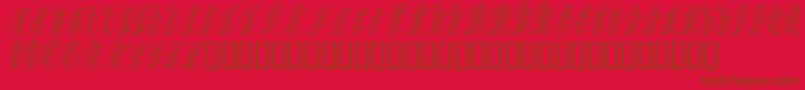 フォントTulips – 赤い背景に茶色の文字
