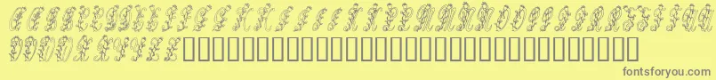 Tulips Font – Gray Fonts on Yellow Background
