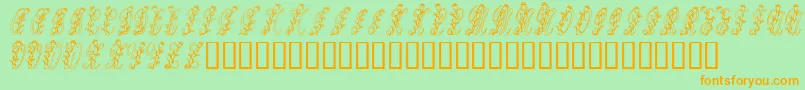 Tulips Font – Orange Fonts on Green Background