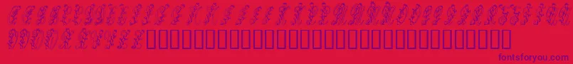 Tulips Font – Purple Fonts on Red Background
