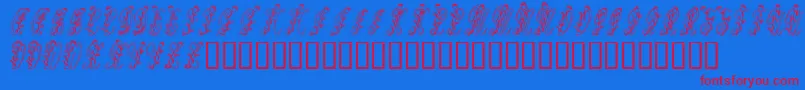 Tulips Font – Red Fonts on Blue Background
