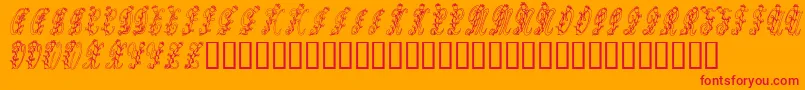 フォントTulips – オレンジの背景に赤い文字