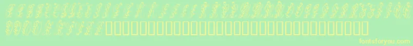 Tulips Font – Yellow Fonts on Green Background
