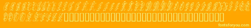 Tulips Font – Yellow Fonts on Orange Background