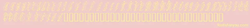 Tulips-Schriftart – Gelbe Schriften auf rosa Hintergrund