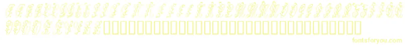Tulips-Schriftart – Gelbe Schriften auf weißem Hintergrund