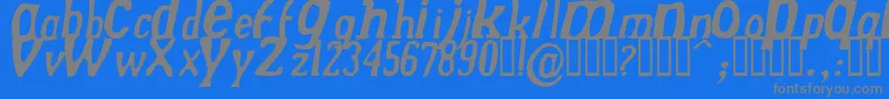 Fonte DrekNormalitalic – fontes cinzas em um fundo azul