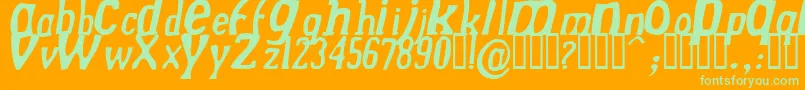 Fonte DrekNormalitalic – fontes verdes em um fundo laranja