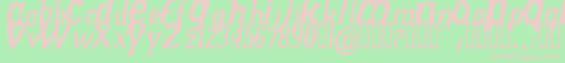 Fonte DrekNormalitalic – fontes rosa em um fundo verde