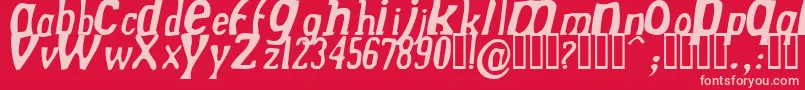 Fonte DrekNormalitalic – fontes rosa em um fundo vermelho