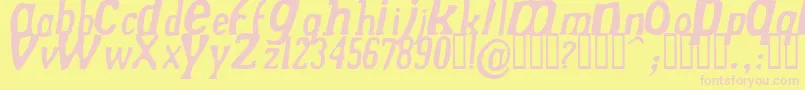 Fonte DrekNormalitalic – fontes rosa em um fundo amarelo