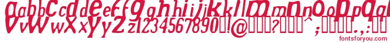 フォントDrekNormalitalic – 白い背景に赤い文字