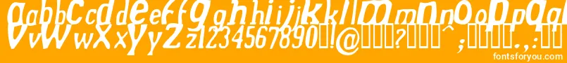 DrekNormalitalic-Schriftart – Weiße Schriften auf orangefarbenem Hintergrund