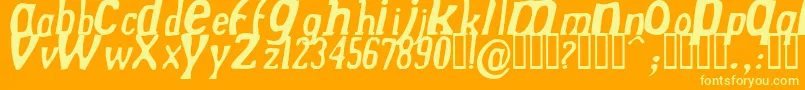 DrekNormalitalic Font – Yellow Fonts on Orange Background
