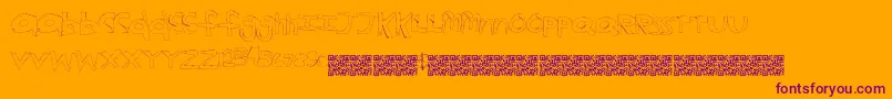 Kidsgame-Schriftart – Violette Schriften auf orangefarbenem Hintergrund