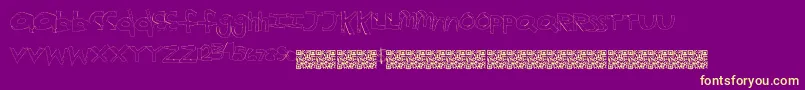 Kidsgame-Schriftart – Gelbe Schriften auf violettem Hintergrund