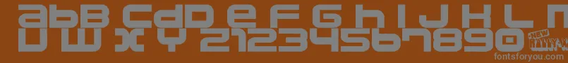 NamcoRegular-fontti – harmaat kirjasimet ruskealla taustalla