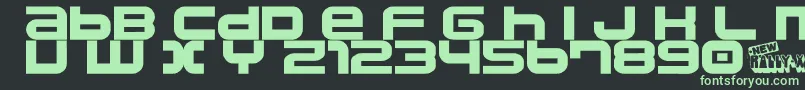 NamcoRegular-fontti – vihreät fontit mustalla taustalla